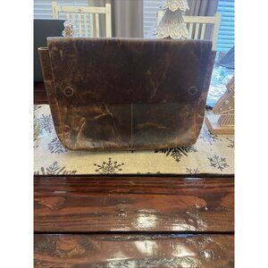 Vintage Distressed Brown BUFFALO Leather Laptop Sleeve Pouch Rustic Look